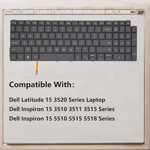 Image of Replacement Keyboard for Dell Latitude 15 3520,Vostro 3510 3520 5510 5515 7510 7620,Inspiron 3510 Series Laptop with Backlit US Layout