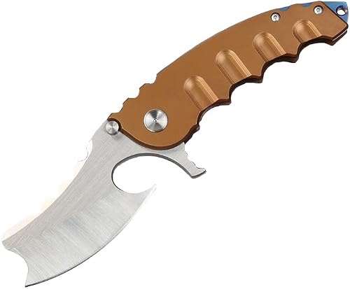 allvin Flipper Folding Knife D2 Satin Blade CNC Finish Stainless Steel Handle, Frame Lock, Outdoor Camping Survival Folder knives