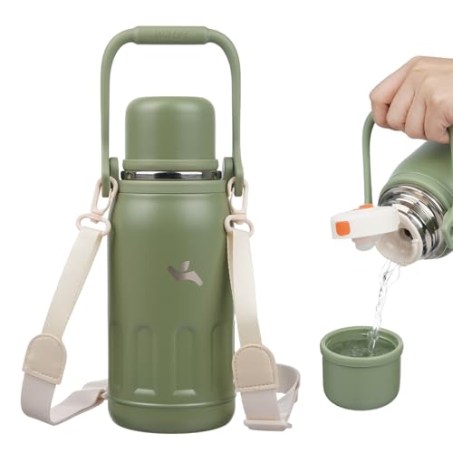 Image of Konokyo 27oz Thermos for Cold Drinks, Insulated Water Bottle, Army Green