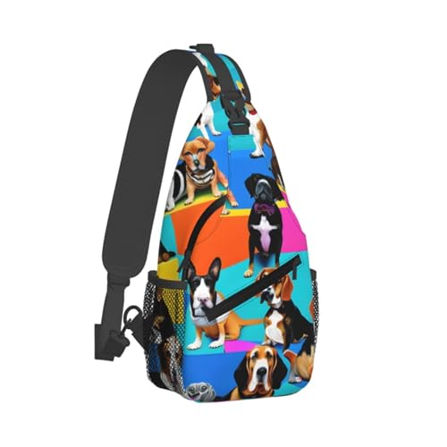 Mochila cruzada MYPIKY con estampado de Beagle para deporte y senderismo miniatura 2