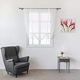 JAIJY Solid Sheer Voile Tulle Backdrop Farmhouse Curtains Kitchen Rod Pocket Curtain Tie up Adjustab