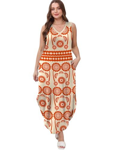 Image of Sampeel Summer Dresses Maxi Dress Vacation Beach Sundresses 2025 with Pockets