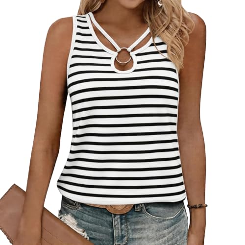 Gihgoew Womens Tank Tops Summer Tank Tops for 2025 Cut Out Ring
