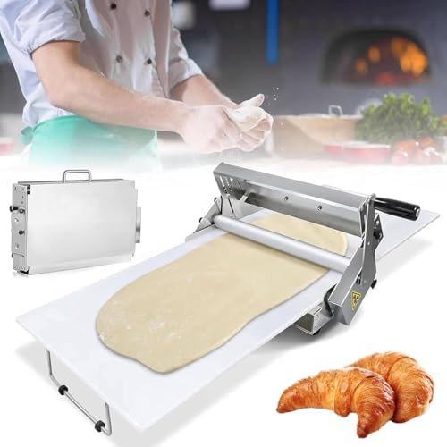 Dough Sheeter Machine - Manual Hand-Cranked Adjustable Thickness For Commercial Pastry Making, Ideal For Bakeries And Pastry Shops,Home-83x48x25cm