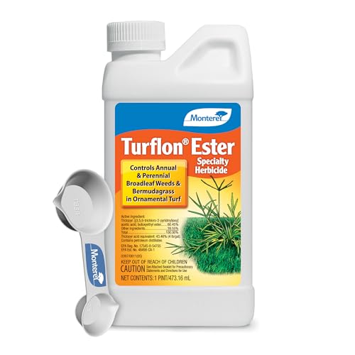 Monterey Turflon Ester Bundled with Measuring Spoon - Specialty Herbicide - Controls Annual & Perennial Broadleaf Weeds - 1 Pint