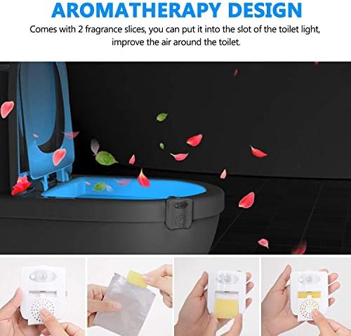 Amecty UV Disinfection Toilet Seat Night Light Motion 16-Color Sensor Activated LED Lamp Toilet Bowl Nightlight Light Washroom Night