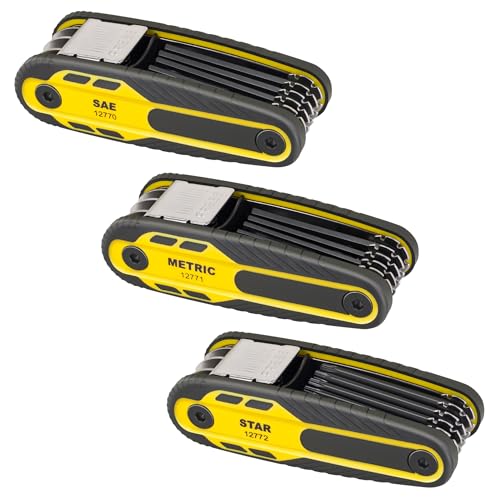 Titan 12773 24-Piece Folding Allen Wrench Set, Metric, SAE...