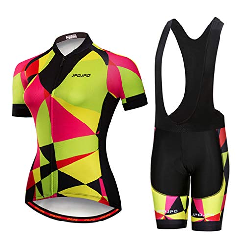 Summer Women MTB Bike Cycling Clothing Mountain Cycling Jersey Bicycle Bib Shorts Sets Gold Pink S