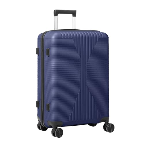 Hikarinowa 24in Suitcase with Wheels, Trolley Case Sets Portable and Lightweight Expandable Hard Shell Suitcase Set with non-TSA Lock Durable, Navy Blue