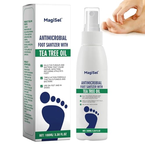 Fußspray, Fußpflege-Spray, Teebaumöl Fußspray, Pflegt Haut & Nägel, Für Nagel und Fußpflege, 24-Stunden-Schutz, Für empfindliche Haut geeignet 100ML