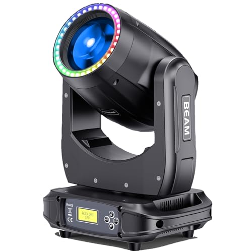 150W Moving Head Lights DJ Lights RGBW Spotlights 17 Gobos 13 Colors 16 Channels DMX 512 with Sound Activated for Stage Lighting Wedding Party