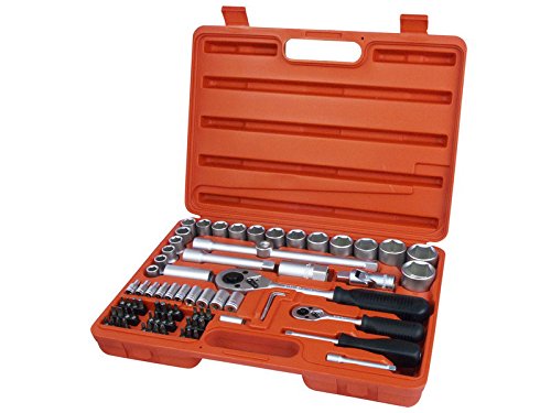 Extol Premium6521 Socket Wrench Set, 75 Piece, 1/4-inch, 1/2-inch