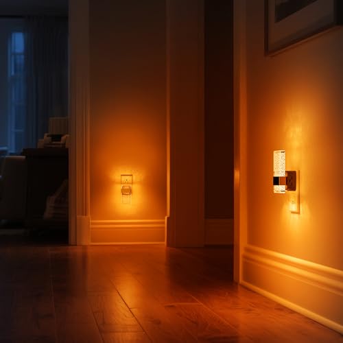 Image of LED Night Lights Plug into Wall, [2 Pack] Dimmable Nightlight | Bubble Decorative Night Light, Dusk to Dawn Sensor, Wall Sconce-Style Design Nightlights for Bathroom, Hallway