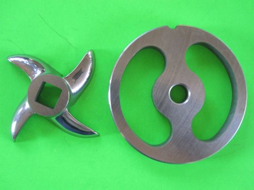 LEM Hobart Sausage Stuffer Meat Grinder Grinding Plate and Knife SET Size 12