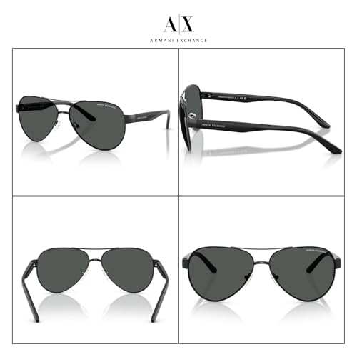 Armani Exchange AX2034S Aviator Sunglasses for Men +BUNDLE with ACCESSORY EYEWEAR KIT4