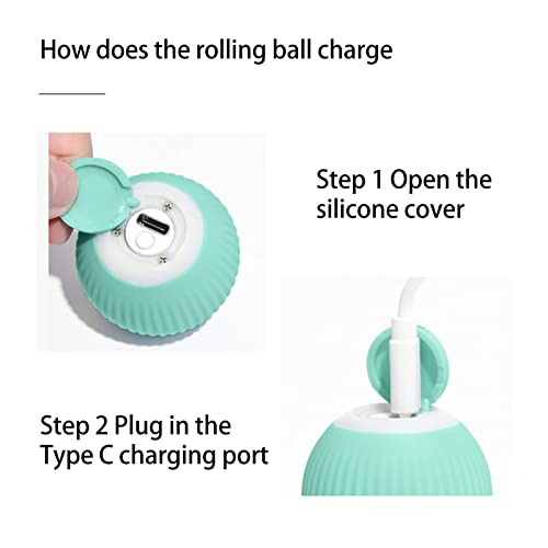 Brinquedos interativos para gatos, Smart 360 graus auto rotação automática bola para gatos, prevençã