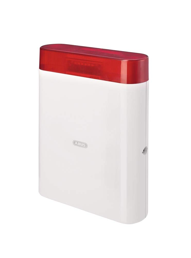 ABUS AZSG10001 Draht-Außensirene – 110 dB Alarmsignal mit rotem Blitzlicht für Alarmanlagen – wetterfestes Gehäuse mit Sabotageschutz, 12 V, für außen, optisch-akustischer Signalgeber