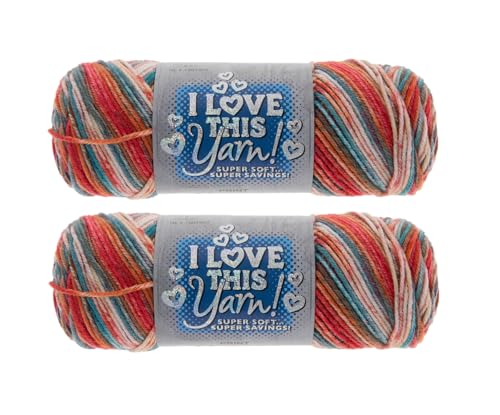 Image of Hobby Lobby Print I Love This Yarn, 875 Royal Gorge, Set of 2 | 4 Medium Weight, 252 Yards Per Skien, For Crocheting & Knitting