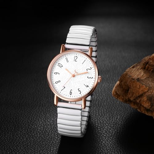 Stylish Women's Waterproof Elastic Strap Watch with Large Arabic Numerals - Easy Reader Analog Quartz Timepiece for Everyday Elegance - Image 5