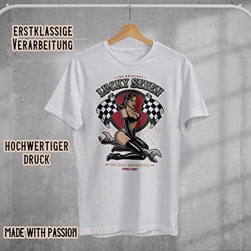 T-shirt Lucky 7 homme pin up racing pour un look motard lors des rassemblements auto - 4