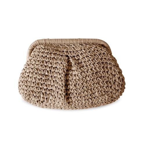 Richeart Straw Clutch Purses for Women - Boho Chic Crossbody Bag - Summer Beach Handwoven Shoulder Purse