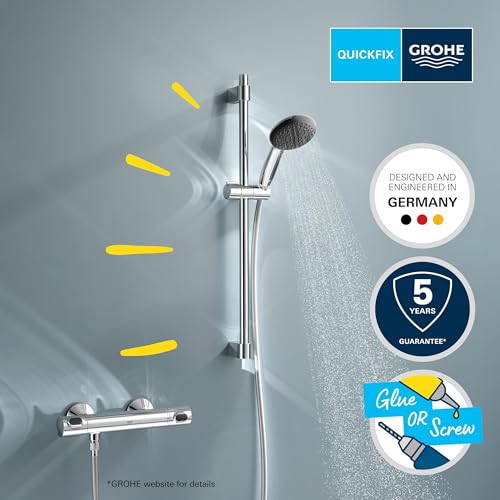 GROHE Precision Flow - Stylish Exposed Thermostatic Shower Set with Round 11 cm Hand and Multiple Functions, Chrome Finish - Image 2