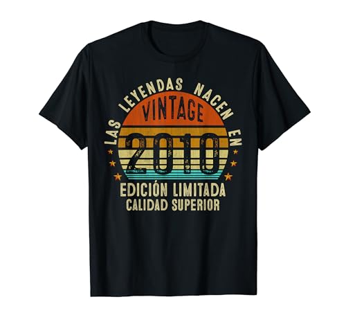 14 Aniversários menino 14 anos vintage 2010 presente t-shirt, Preto