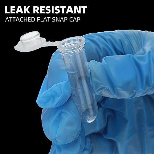 Hiboom 2000Pcs Microcentrifuge Tubes With Snap Cap Polypropylene Graduated, Scientific Clear Plastic Vials, No Leak Natural Microcentrifuge Lab Tubes For Sample Storage Extraction Experiment (2 Ml) #TOP3