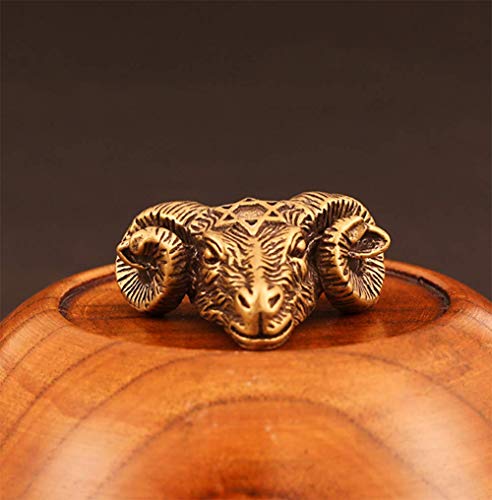 Pura cadena colgante de llave de bronce retro sheepshead cobre transporte de equipaje auspicioso adornos de joyería colgante miembro de reproducción animal doméstico del té