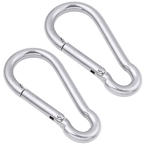 AOWISH 2 PCS Stainless Steel Spring Snap Hook Carabiner M10, 304 Stainless Steel Heavy Duty Clips, Large Quick Link Lock Ring Big Spring Buckles (3/8-Inch Diameter, 4-Inch Length, 650 Lbs)
