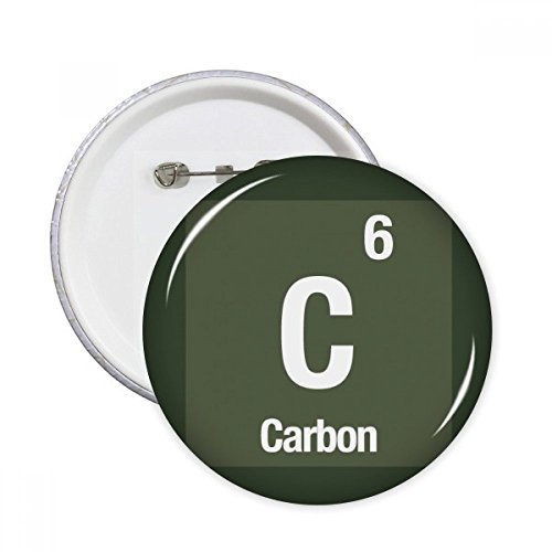 Badge de science carbone C pins rond multicolore pour look étudiant et enseignant
