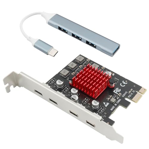 Image of SaiRetail.Com PCIE USB 3.1 GEN2 Type-c Expansion Card,10Gbps PCI Express 3.0 1X to Type C Connector for Windows 10 /8
