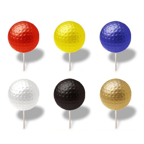 Golf Boundary Marker Golf Course Marker Stakes 6-Color Golf Boundary Markers Set, Durable Plastic Golf Course Position Markers with Stakes for Fairway, Boundary & Distance Marking