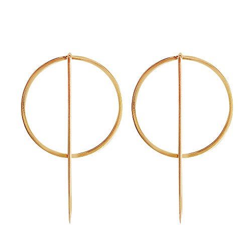 Geometric Modeling Simple Golden Earrings Girl Woman