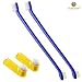 SunGrow 4 pcs Dog Toothbrush Set - 2 Dual-Headed Brush for Better Dental Care - 2 Finger Brushes - Removes Plaque, freshens Dog's Breath - Vet & Pet Groomer Recommended - Use with Dog Toothpaste