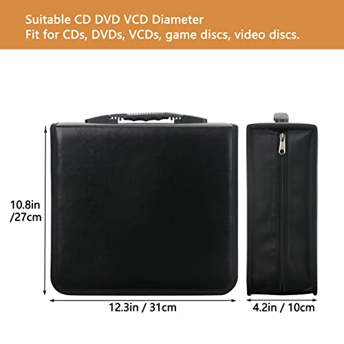 Fyy Cd Case Dvd Storage Holder,240 Capacity Pu Leather Cd/Dvd Case Organizer Binder Case For Home Travel-Black #TOP1