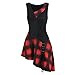 Produktbild Mittelalter Kleidung Damen 50s Vintage Rockabilly Kleid Jersey Sommerkleid Abendkleid Punk Gitter A-Line Partykleider Lace Up Cosplay Kostuem Punk Lolita Mittelalter-Kostüm Schulterfrei Cocktailkleid