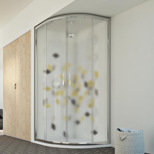 Idralite Mampara de Ducha Semicircular 70x90 CM H198 Vidrio Impreso C Mod. Evolution