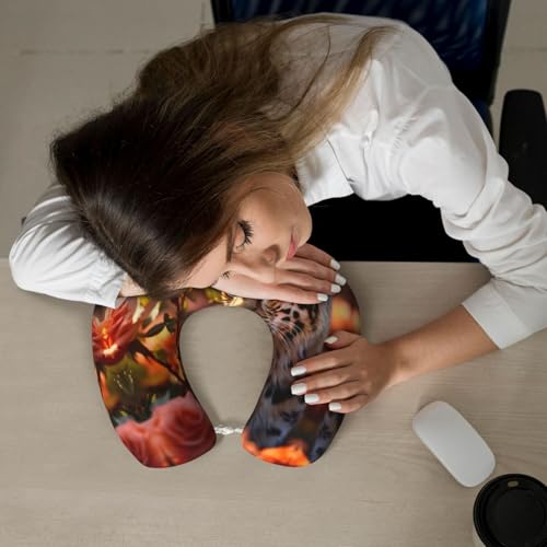 Almohada de viaje de espuma viscoelástica negra miniatura 7