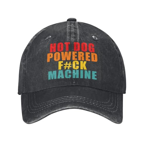 Hot Dog Powered F#Ck Machine Cap for Men Hot Dog Powered Fuck Machine Baseball Hats Black