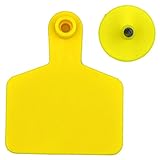 Livestock Identification Blank Ear Tags for Goats Sheep Cattle Cows Pigs 100 Packs TPU Precision Ear Tags (cattle, yellow)