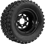 10' Black Steel Golf Cart Wheels and 22'x11'-10' All Terrain Golf Cart Tires - Set of 4