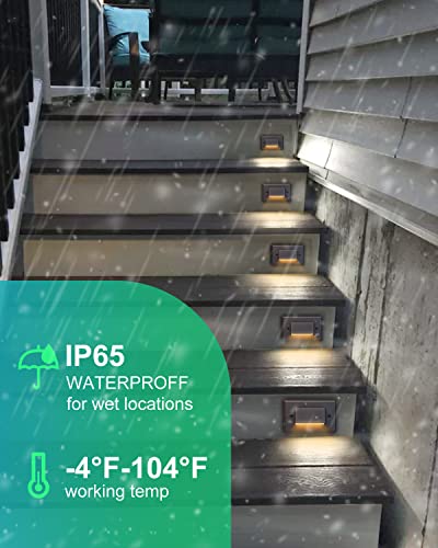 Lightnum 6-Pack 10-16V Led Step Lights, Dimmable 3W Indoor Outdoor Stair Light, 150Lm Landscape Lighting With 3000K Warm White, Ip65 Waterproof Stairway Lighting, Oil Rubbed Bronze #TOP3