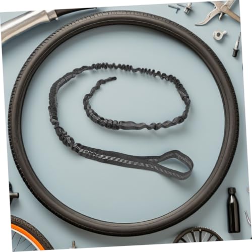 Cuerda retráctil para remolque de bicicleta con correa elástica negra 6