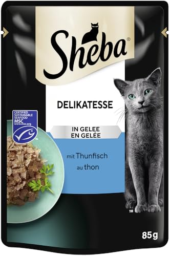 SHEBA Portionsbeutel Nassfutter für Katzen Delikatesse in Gelee mit Thunfisch MSC-Zertifiziert 28 x 85g 3
