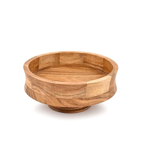Cuenco de madera que no ralla la mesa gracias a su base elevada para servir ensaladas Mahasu 2