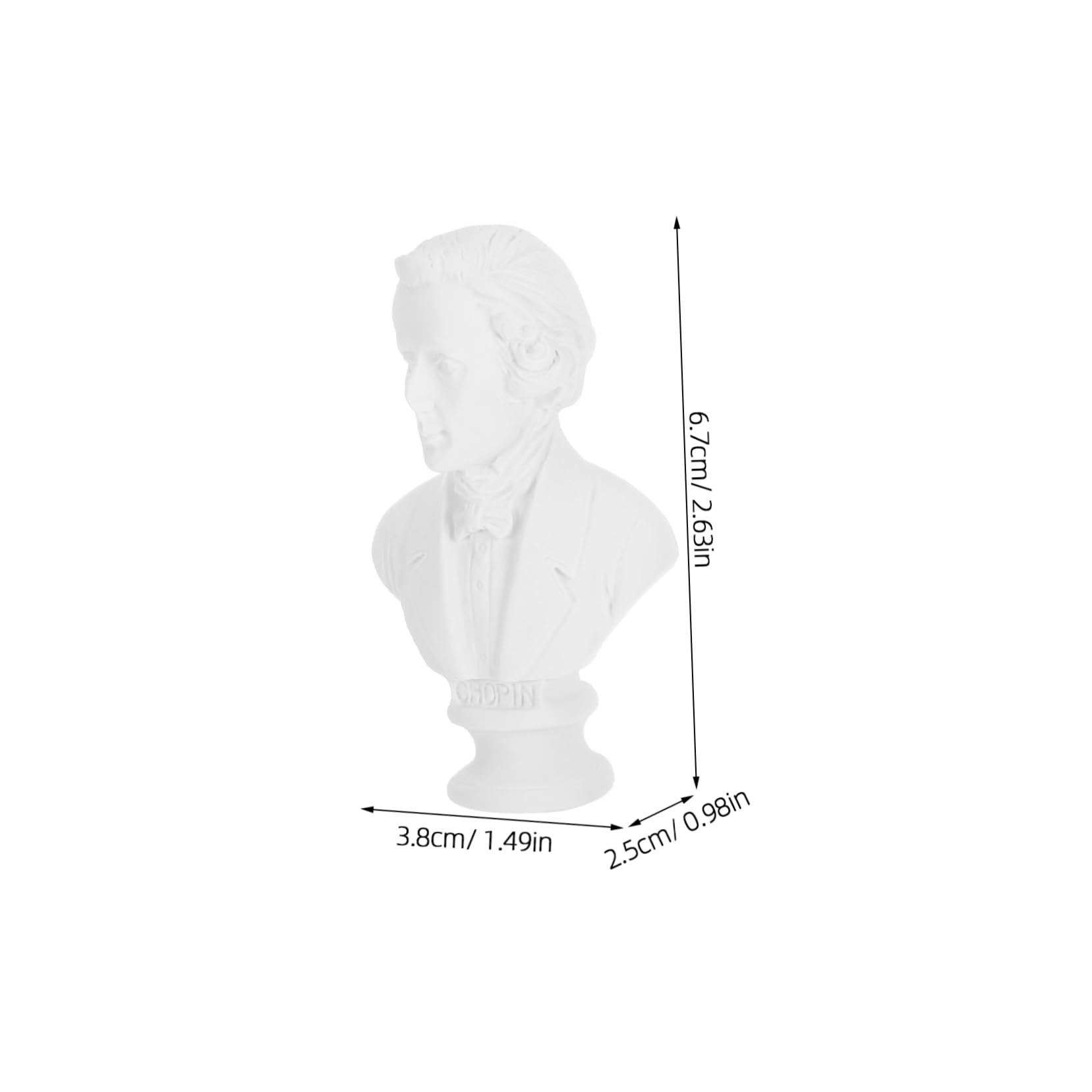 RORPOIR Resin Bust Statue of European Style Musician Figurine Artistic Decor Small Desktop Sculpture for Music and Collectors