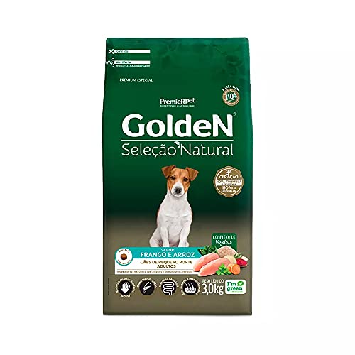 Premier Pet Ração Golden Seleção Natural Para Cães Adultos De Raças Pequenas Mini Bits 3Kg Para Todas Grande Adulto