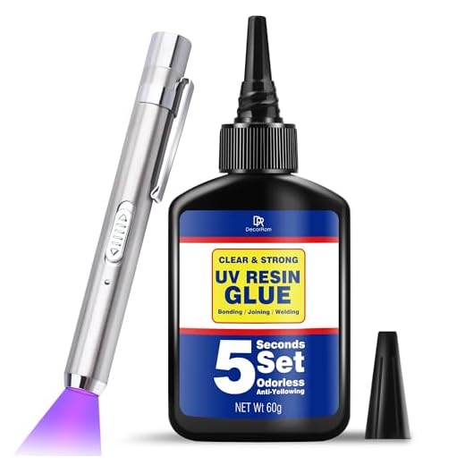 UV Resin Kit with Light, 60g UV Glue for Bonding & Curing in Seconds - Professional UV Flashlight for Jewelry UV Glue Adhesive, Plastic Welding & Glass/Acrylic Repair - Strong Bonding Craft Resin Set