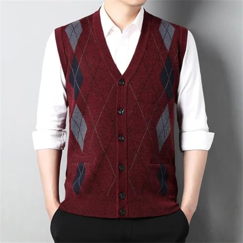 Men's V-Neck Cardigan Sweater Vest Sleeveless Knitwear Casual Spring Autumn Pullover Sweater for Layering3